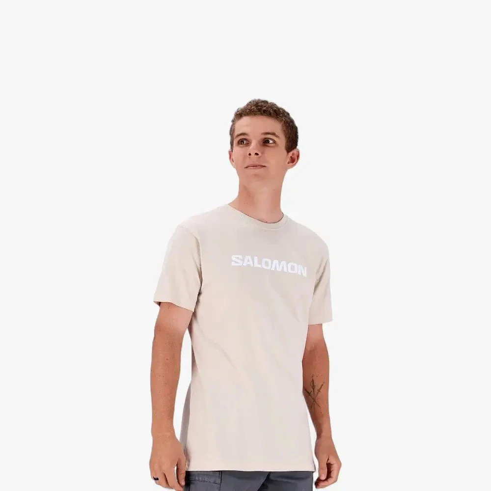 Salomon Mens Core Logo Short Sleeve Tee Pumice Tee - Image 3