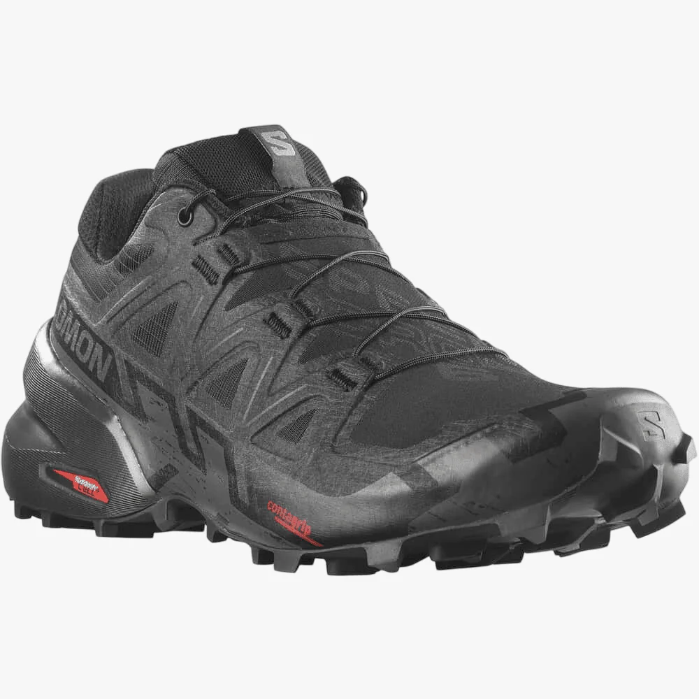 Salomon Mens Speedcross 6 Trail Sneaker Black Black Phantom