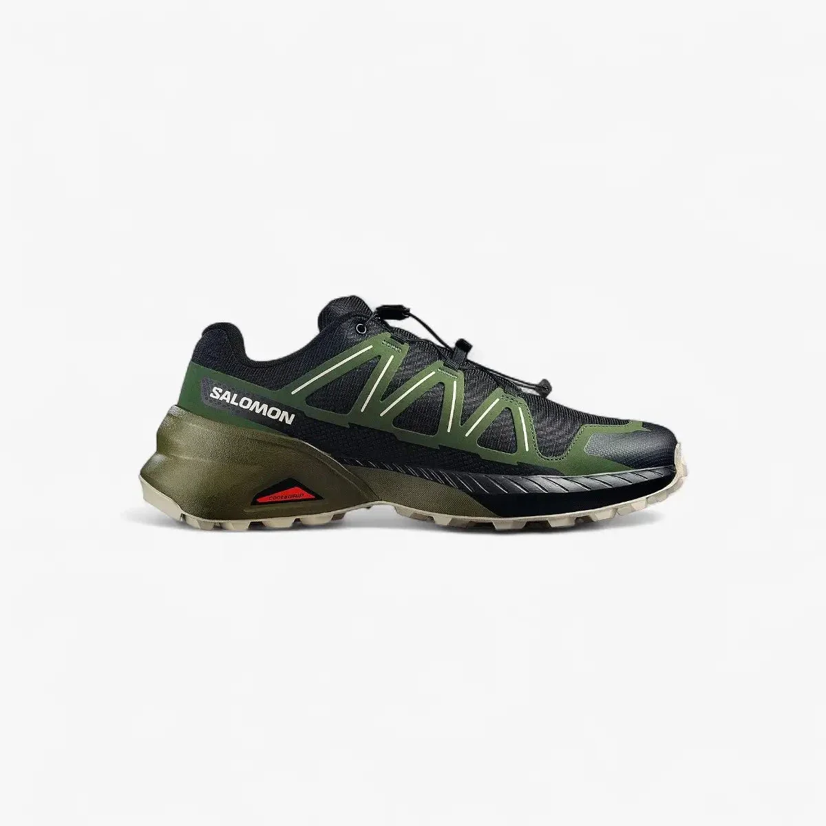 Salomon Mens Speedcross Peak Trail Sneaker Black Black Forest Rainy Day - Image 2