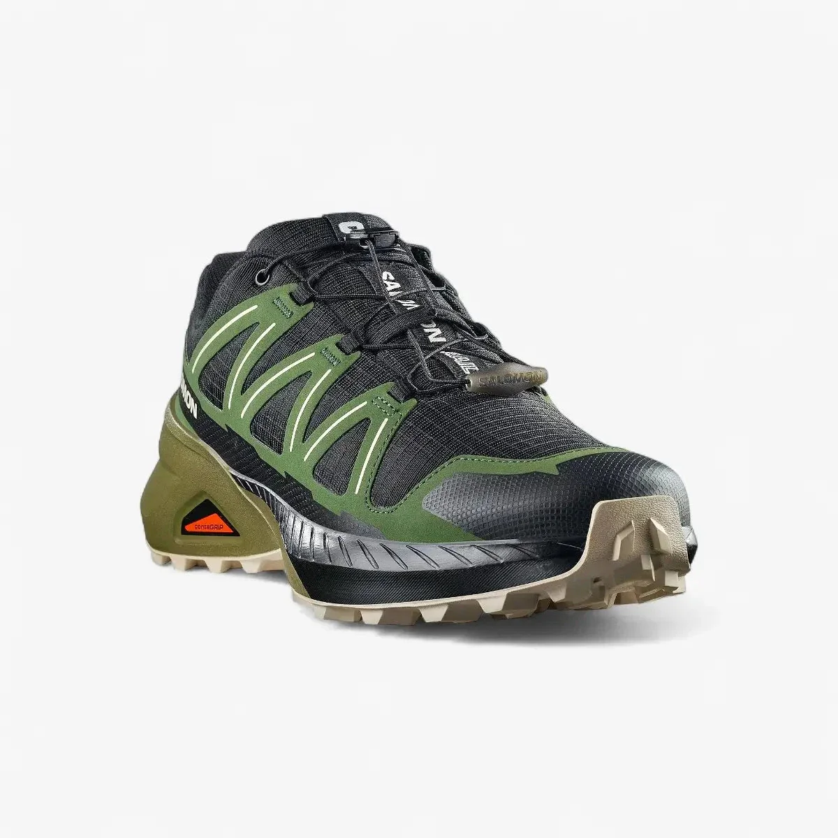 Salomon Mens Speedcross Peak Trail Sneaker Black Black Forest Rainy Day - Image 3