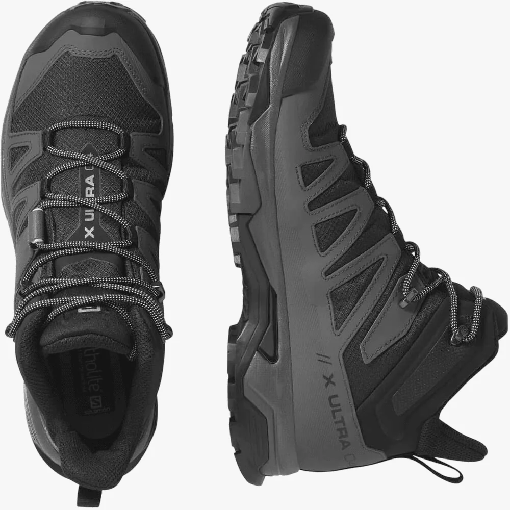 Salomon Mens X Ultra 4 Mid Gtx Sneaker Black/ Magnet/ Pearl Blue