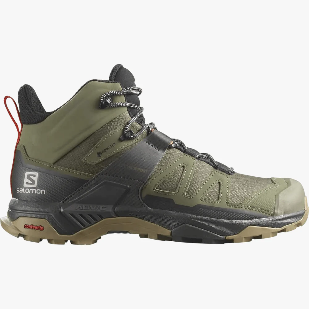Salomon Mens X Ultra 4 Mid Gtx Sneaker Deep Lichen Peat Kelp