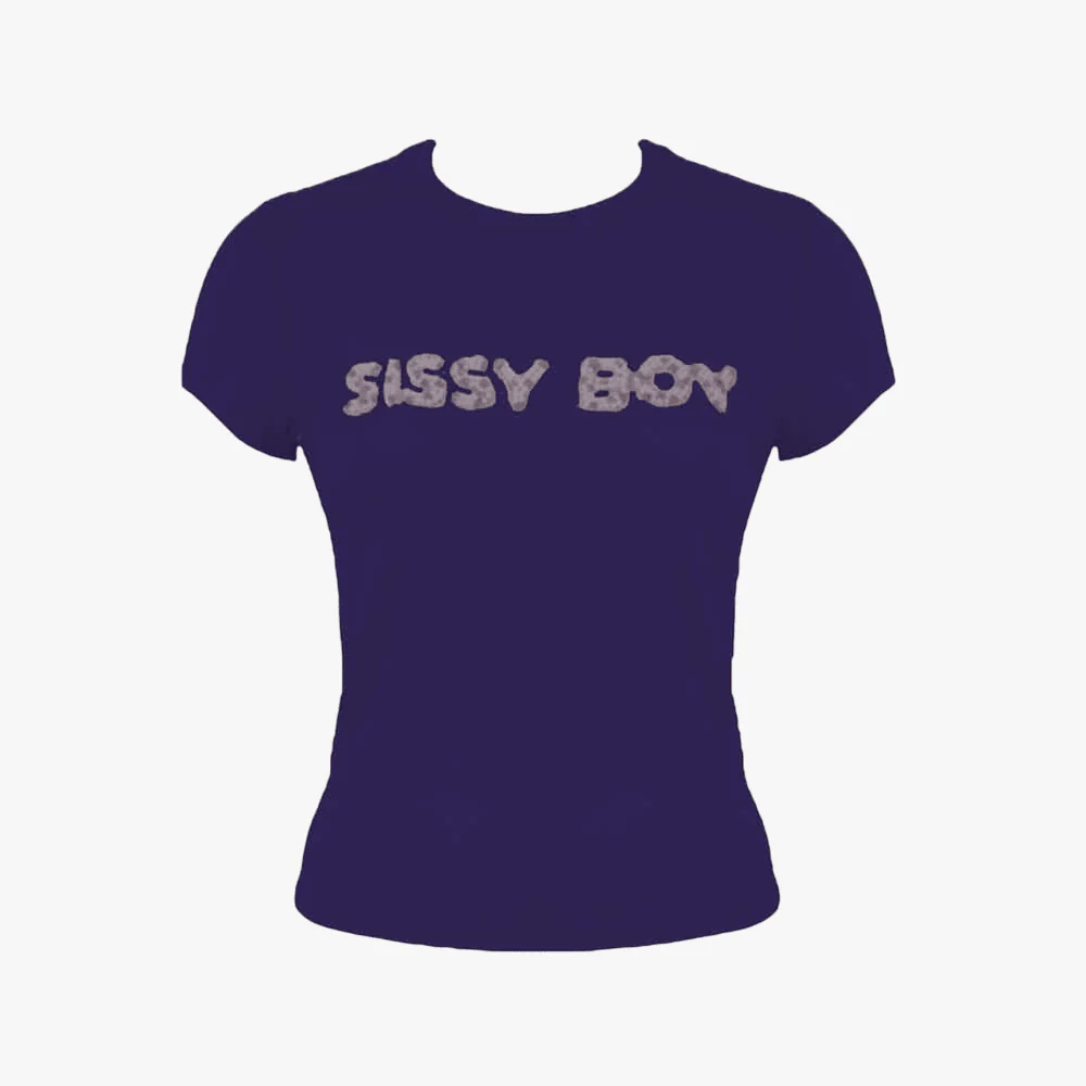 Sissy Boy Girls Baby Tee With Pink And Pearl Transfer Navy