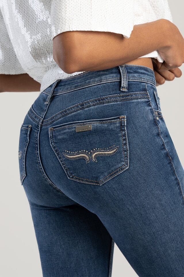 Sissy Boy Mid Waist Skinny Jean Back Pocket Embroid Med Vintage - Image 3