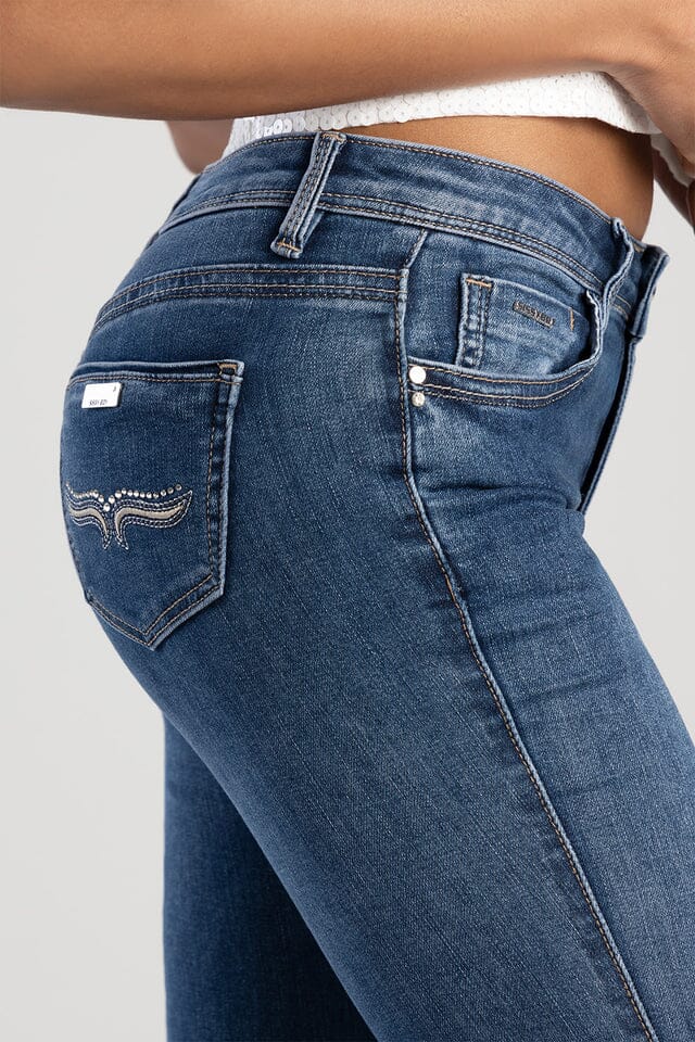 Sissy Boy Mid Waist Skinny Jean Back Pocket Embroid Med Vintage - Image 5