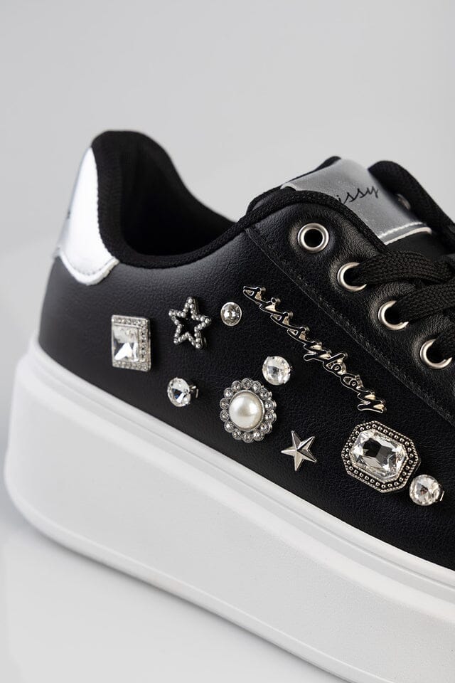 Sissy Boy Platform Sneaker Gem Detail Black - Image 3