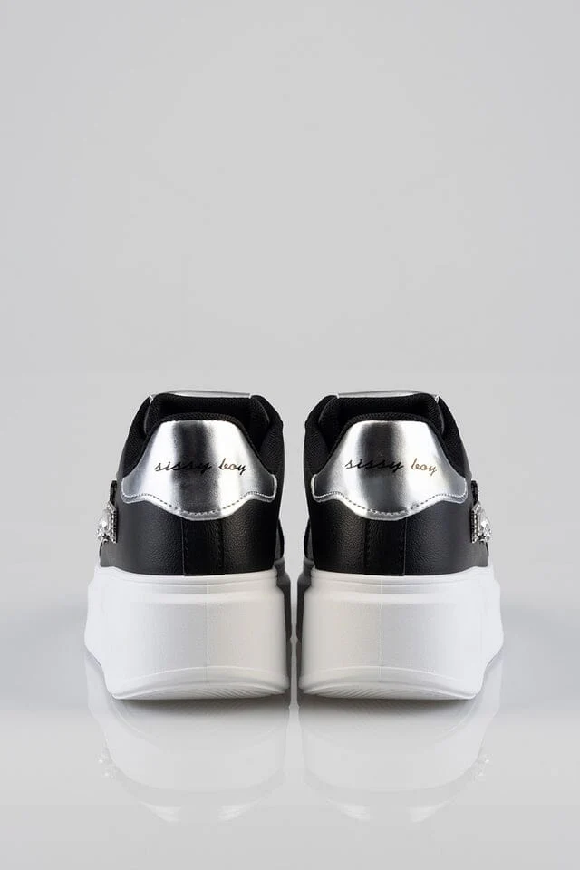 Sissy Boy Platform Sneaker Gem Detail Black - Image 4