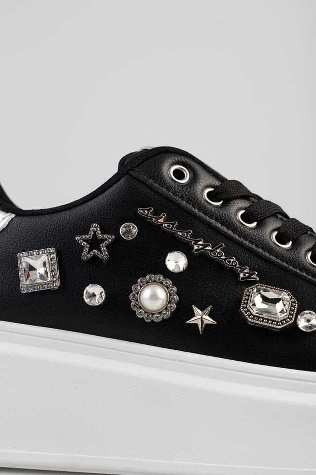 Sissy Boy Platform Sneaker Gem Detail Black - Image 6