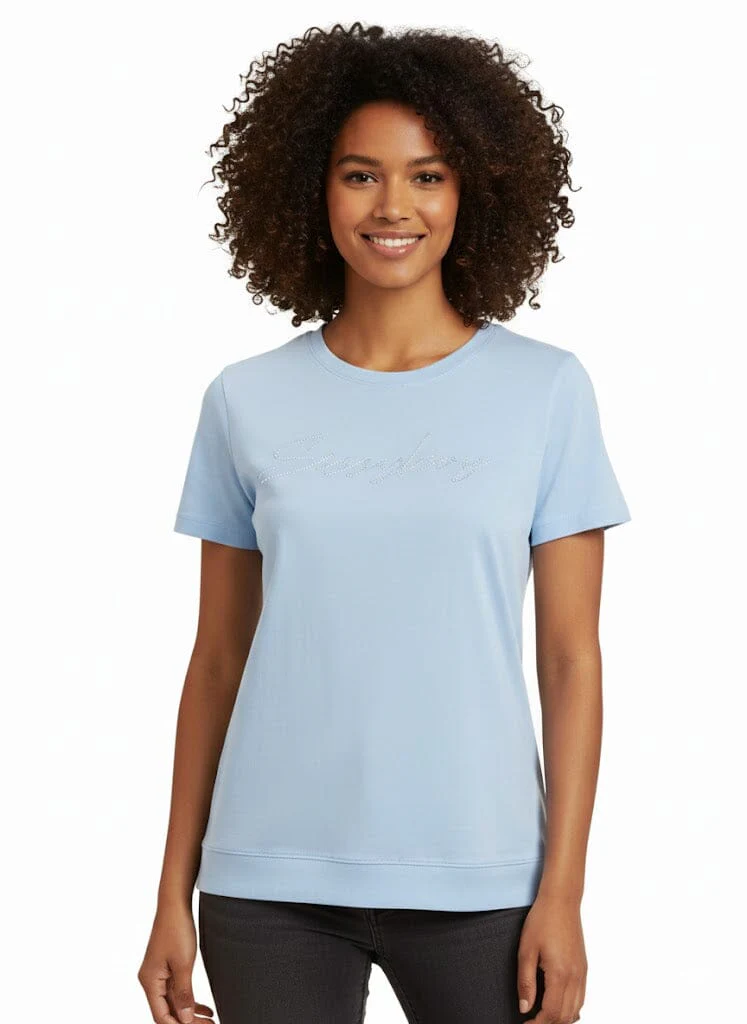 Sissy Boy Regular Tee Pearl Bling Transfer Pale Blue