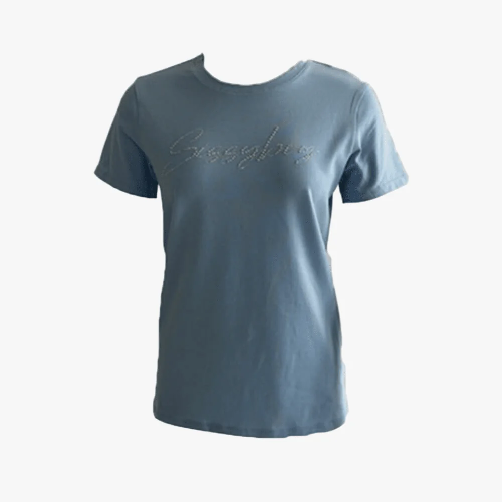 Sissy Boy Regular Tee Pearl Bling Transfer Pale Blue - Image 2
