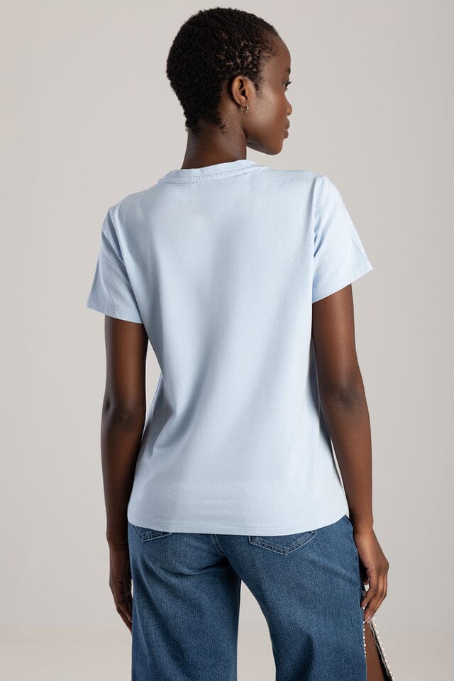 Sissy Boy Regular Tee Pearl Bling Transfer Pale Blue - Image 5