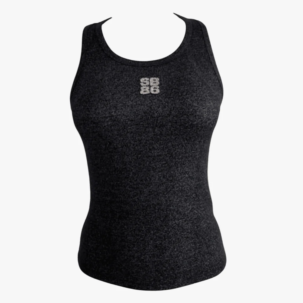 Sissy Boy Rib Knit Bling Logo Racer Vest Black Silver
