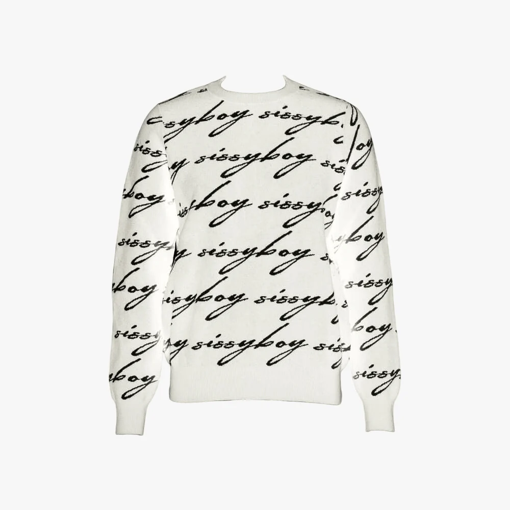 Sissy Boy See Me Knit Sweater Off White Black