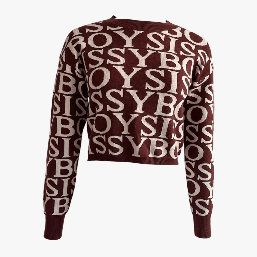 Sissy Boy Womens Chelsea Sweater Brown Cream