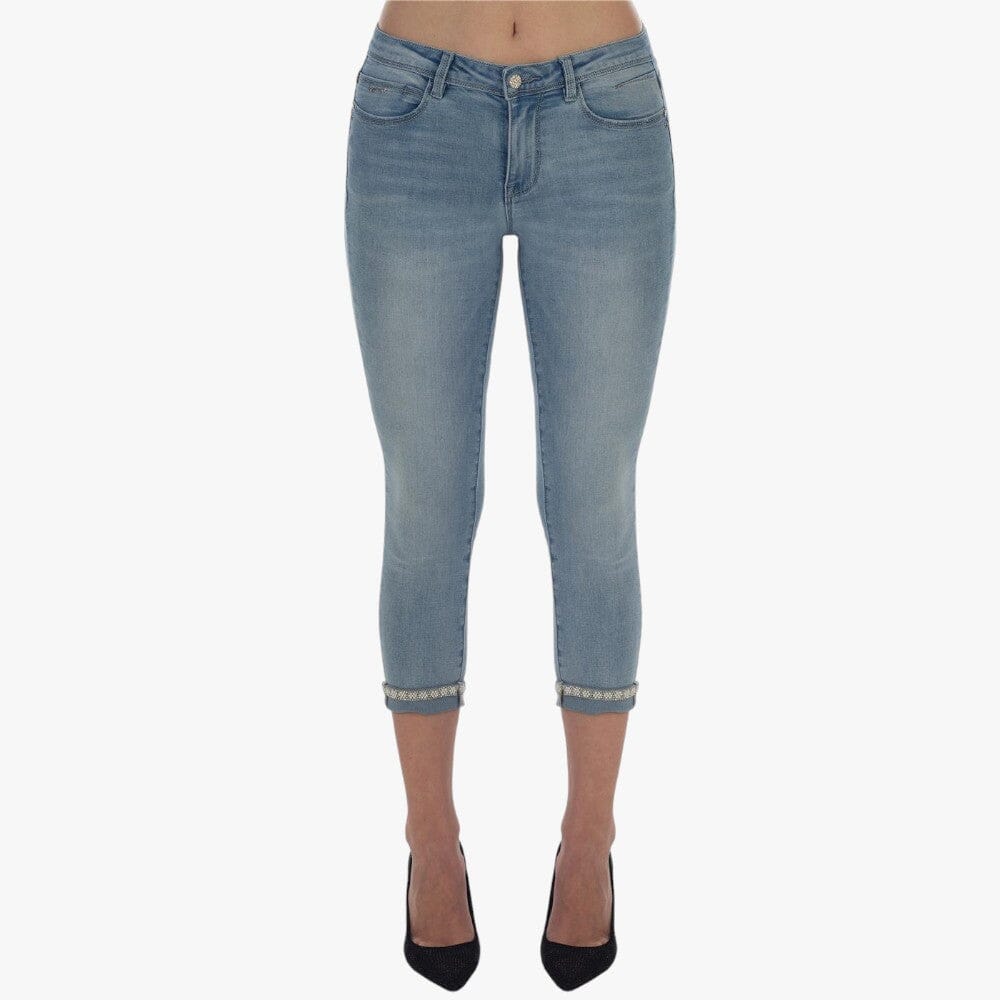 Sissy Boy Womens City Slick: Jon Jon Capri With Bling At Hem Light Vintage