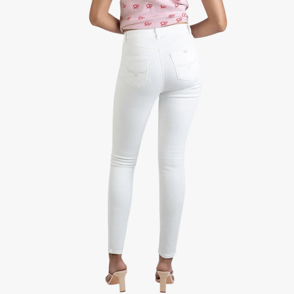 Sissy Boy Womens Freya Mid Waist Skinny Jean White