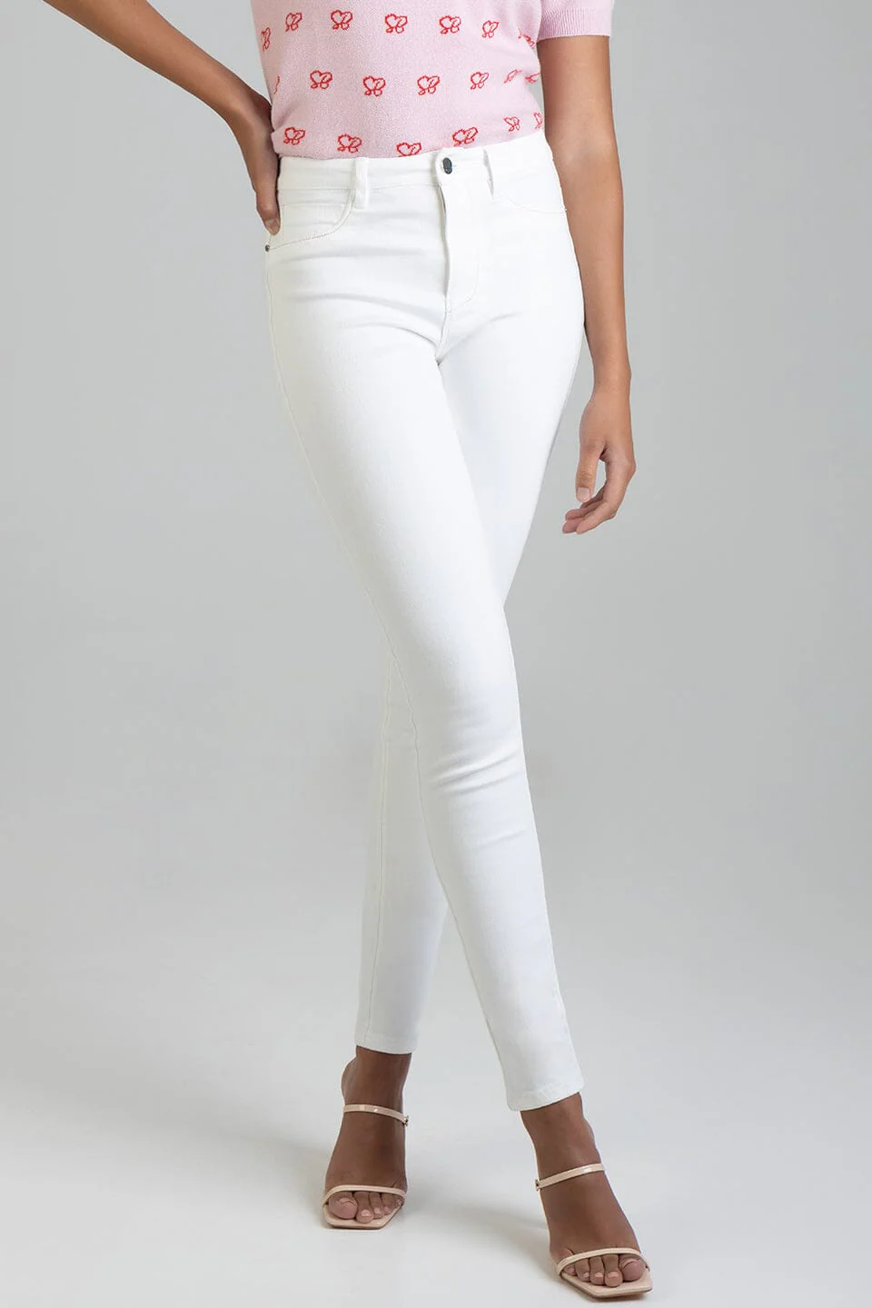 Sissy Boy Womens Freya Mid Waist Skinny Jean White - Image 2