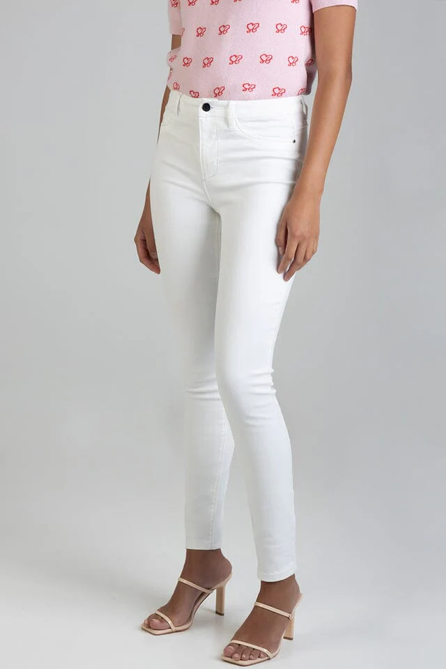 Sissy Boy Womens Freya Mid Waist Skinny Jean White - Image 5