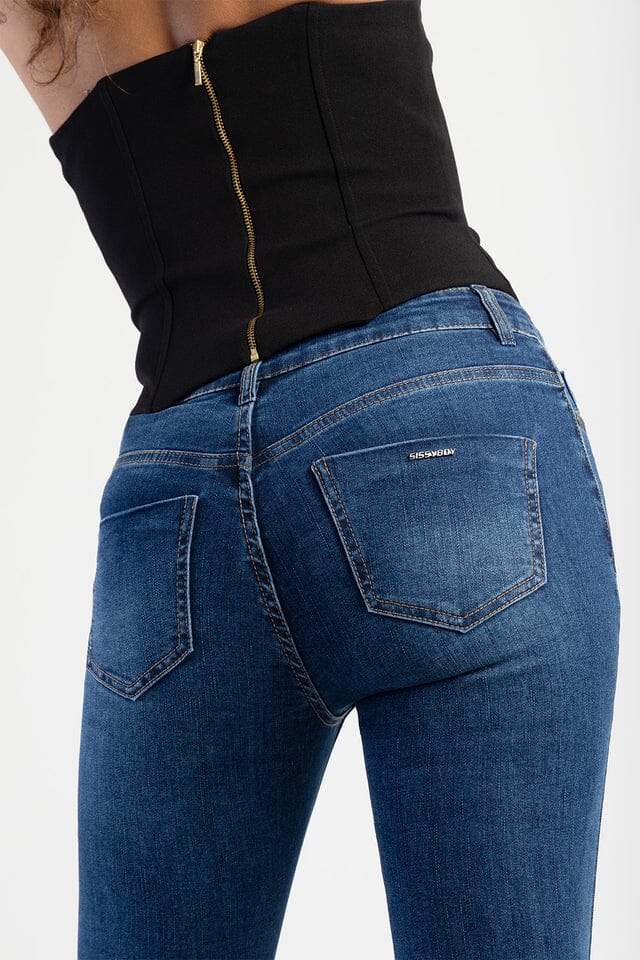 Sissy Boy Womens Mid Waist Charlotte Skinny Jean Med Vintage - Image 6