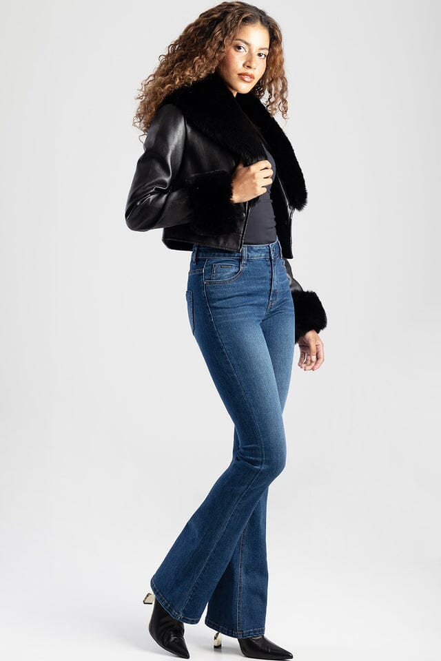 Sissy Boy Womens Mid Waist Leah Bootleg Jeans Med Vintage - Image 5