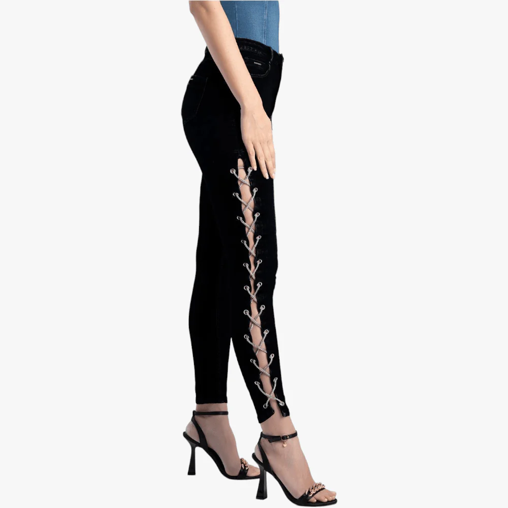 Sissy Boy Womens Ryder Side Seam Detail Jean Black