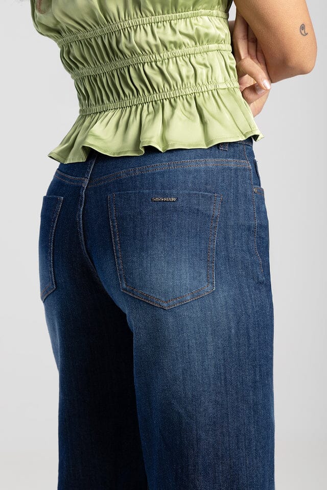 Sissy Boy Womens Sophia High Waist Wide Leg Jean Dark Vintage - Image 2