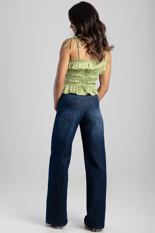 Sissy Boy Womens Sophia High Waist Wide Leg Jean Dark Vintage - Image 4