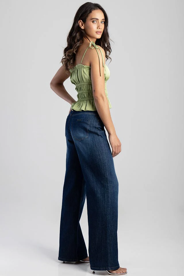 Sissy Boy Womens Sophia High Waist Wide Leg Jean Dark Vintage - Image 5