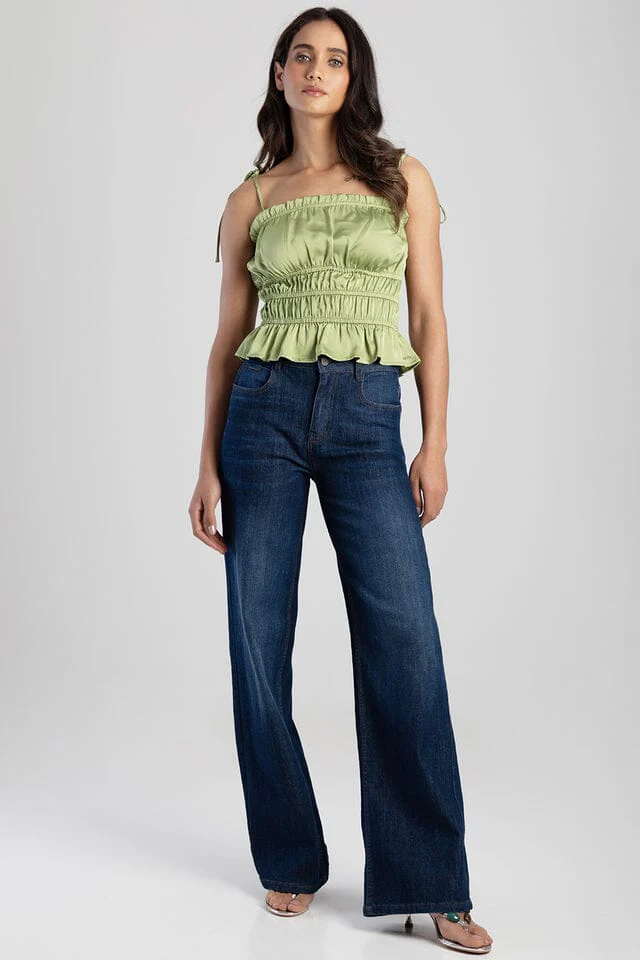 Sissy Boy Womens Sophia High Waist Wide Leg Jean Dark Vintage - Image 7
