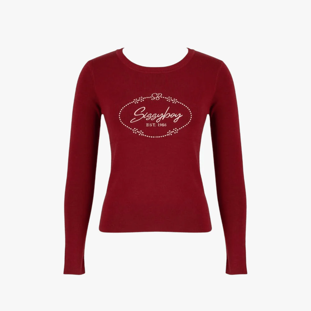 Sissy Boymiss Me Long Sleeve Knit Top Burgandy