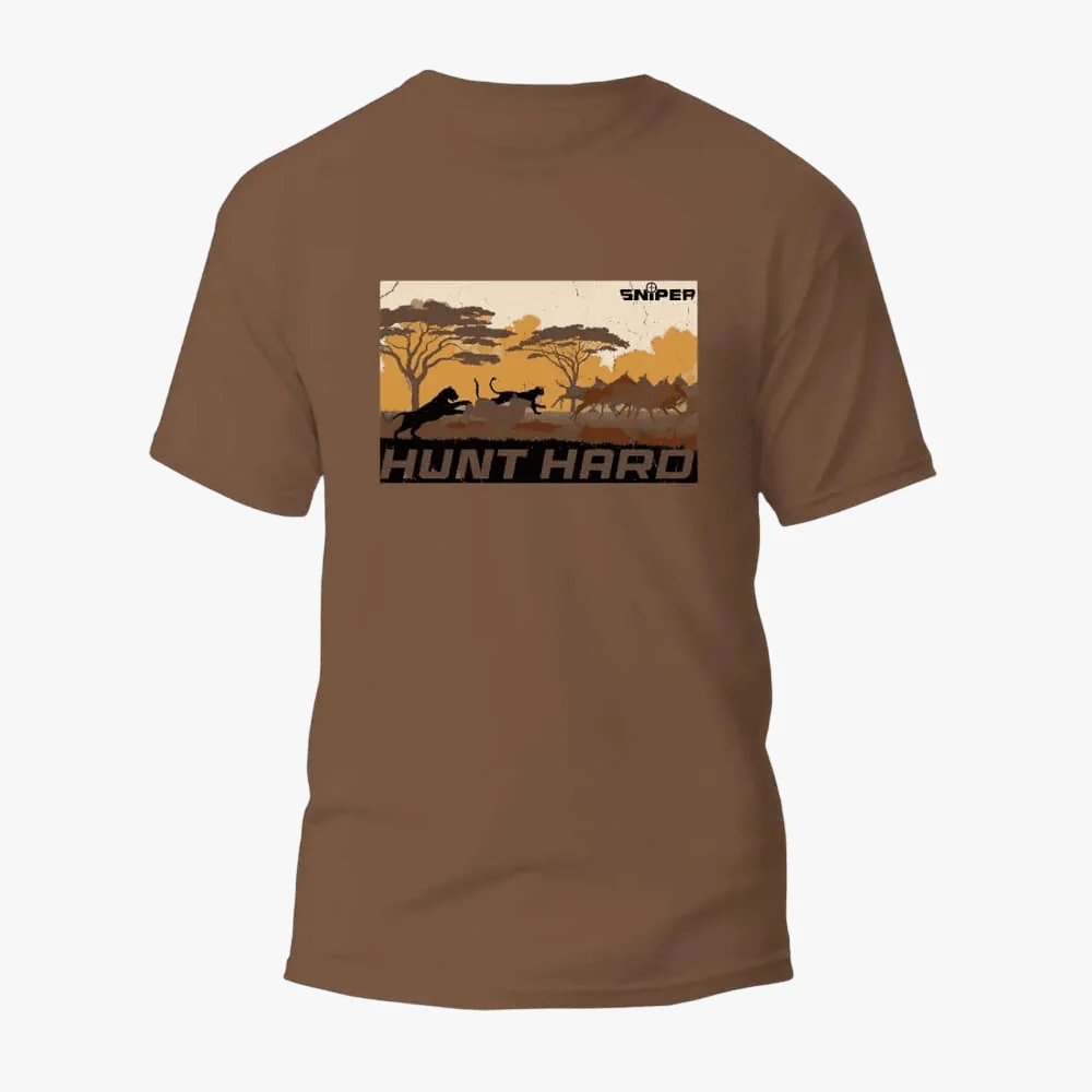 Sniper Mens Hunt Hard Short Sleeve Tee Cayote