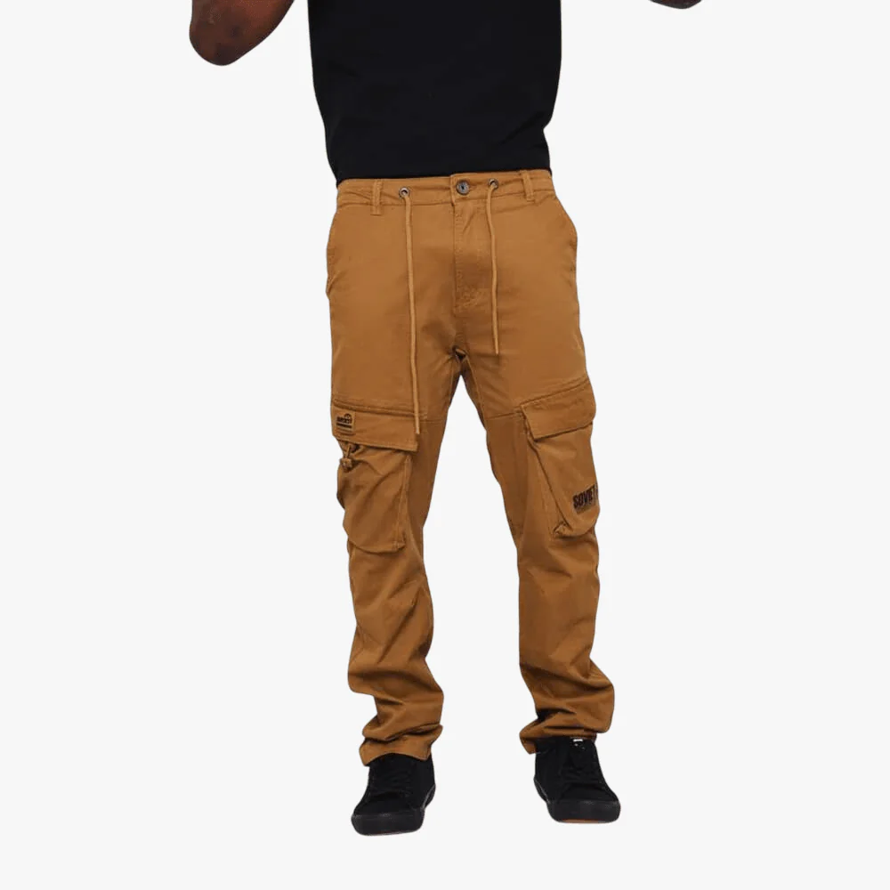 Soviet Mens Kings Fashion Cargo Pants Tobacco