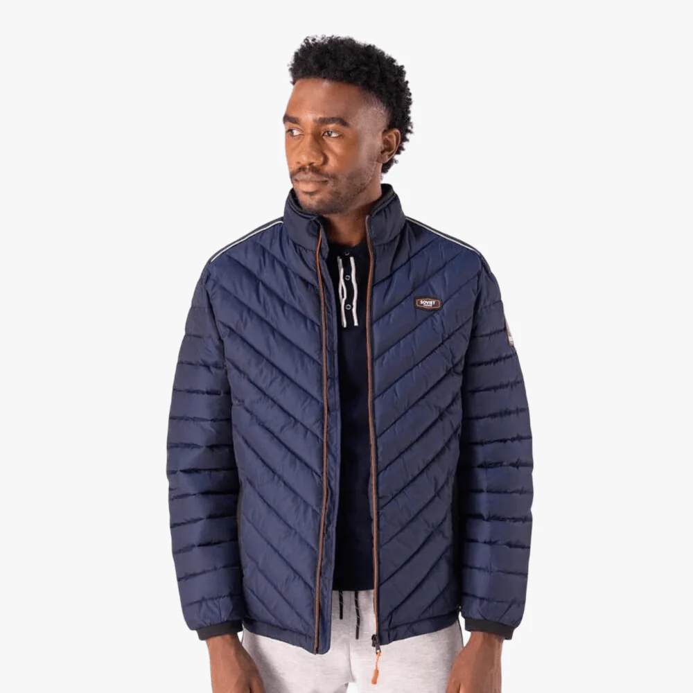 Soviet Mens Kirov Quilted Fashion Jacket Navy