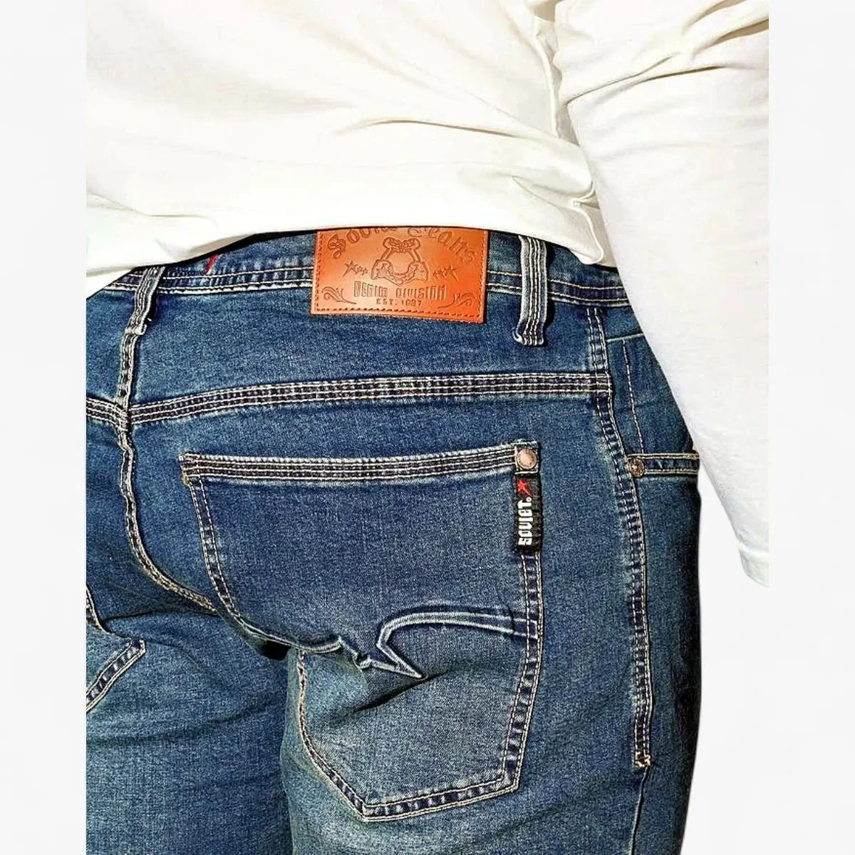 Soviet Mens Terminator #12 Straight Leg Jean Tea Stain - Image 3