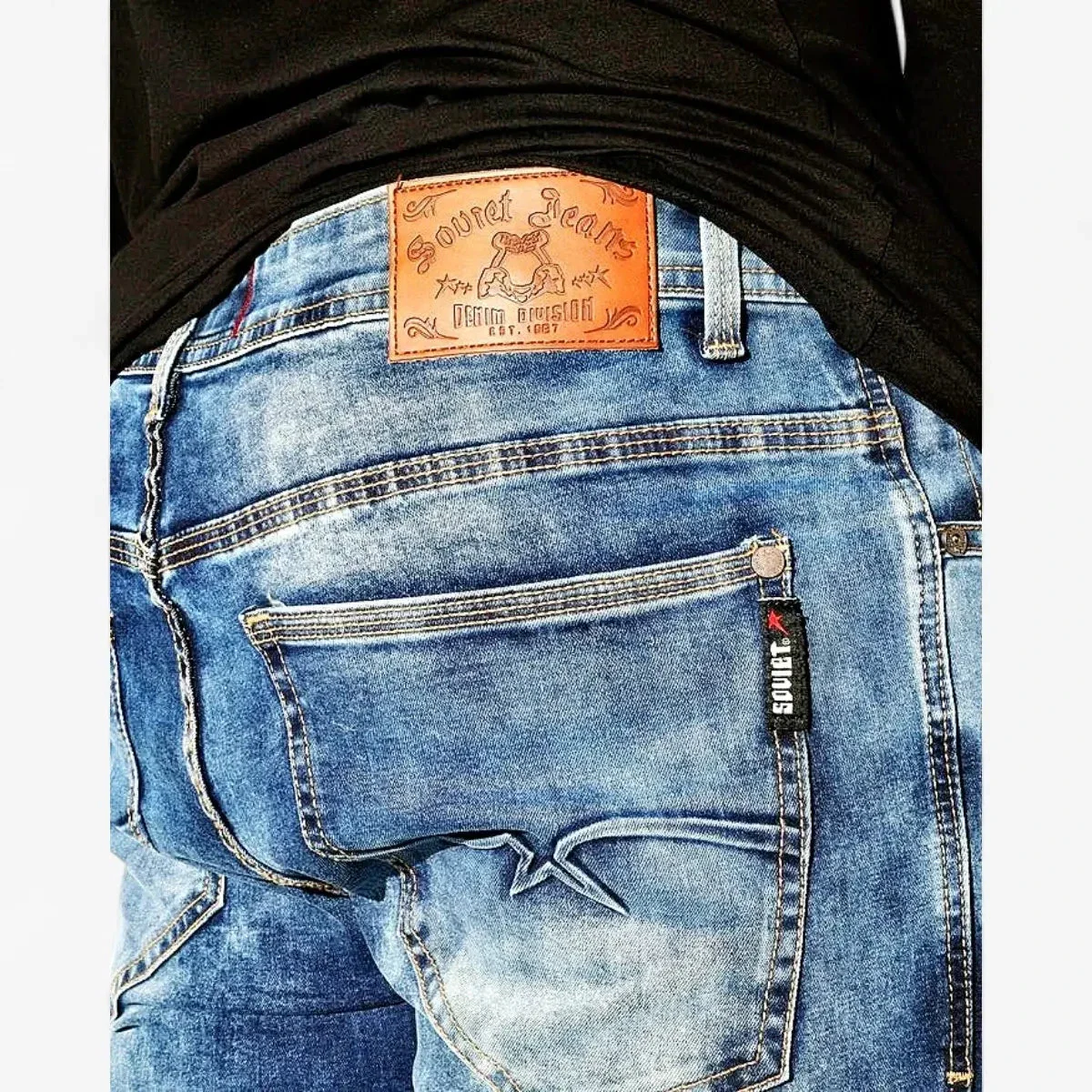 Soviet Mens Terminator #4 Skinny Jean Indigo - Image 4