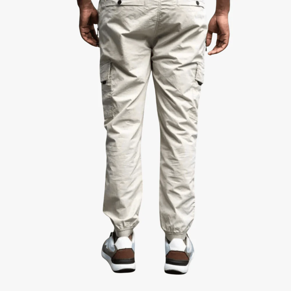 Soviet Mens Thunderbolt Elasticated Cargo Pants Stone - Image 4