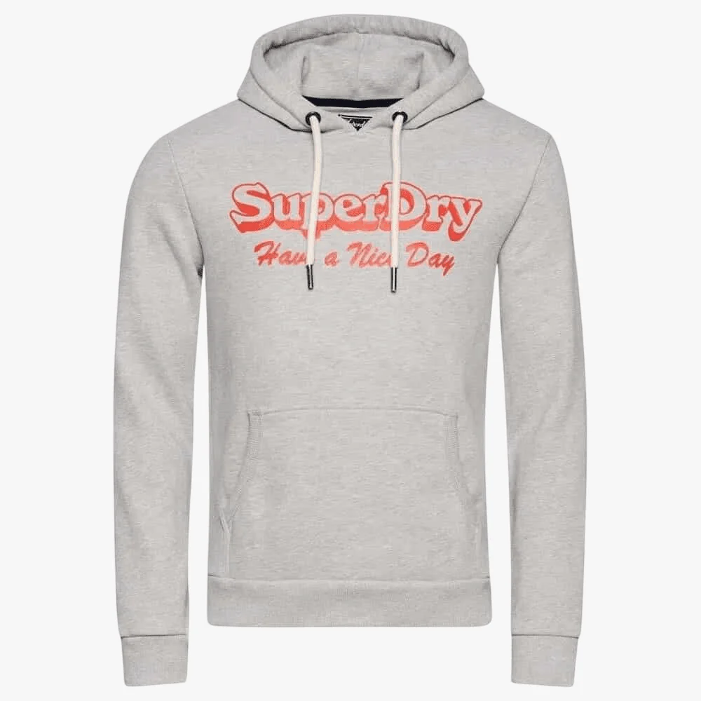 Superdry Mens Vintage Travel Hoodie Zinc