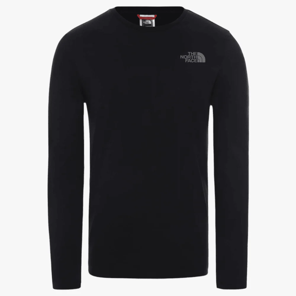 The North Face Mens Easy Long Sleeve Tee Tnf Black Zinc Grey Kz2