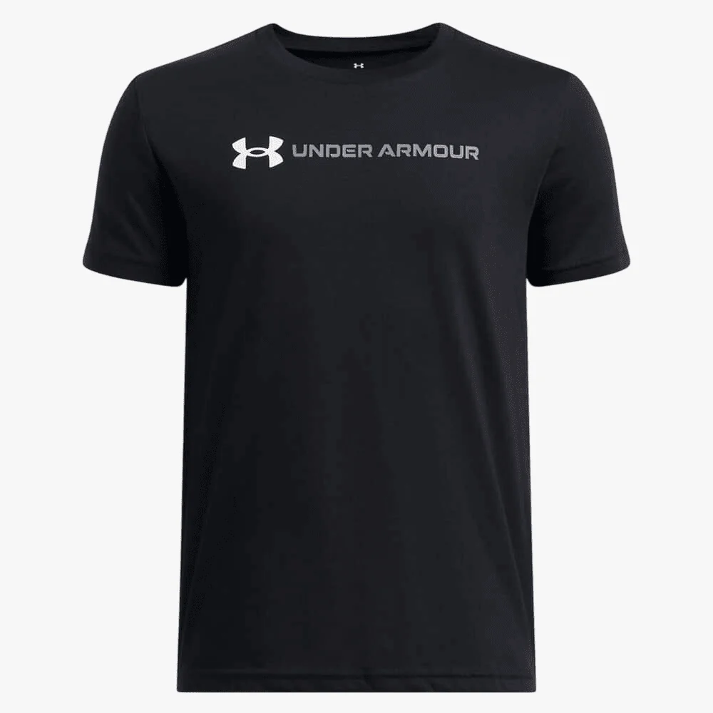 Under Armour Boys Logo Wordmark Short Sleeve Tee 001 Black