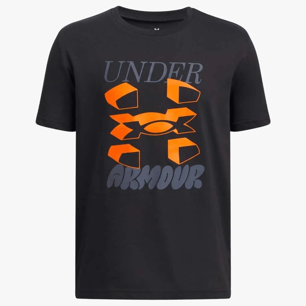 Under Armour Boys Split Logo Short Sleeve Tee 001 Black