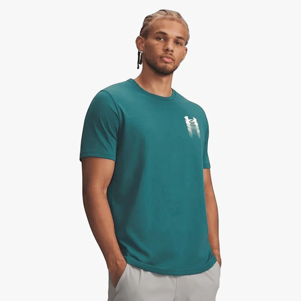 Under Armour Mens Blur Logo Tee 338 Teal