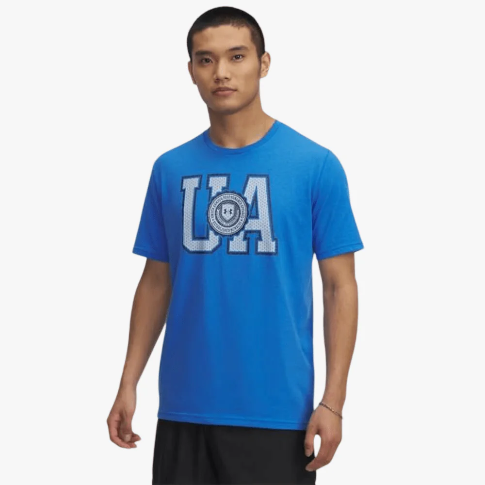 Under Armour Mens College Crest Short Sleeve Tee Blue 402