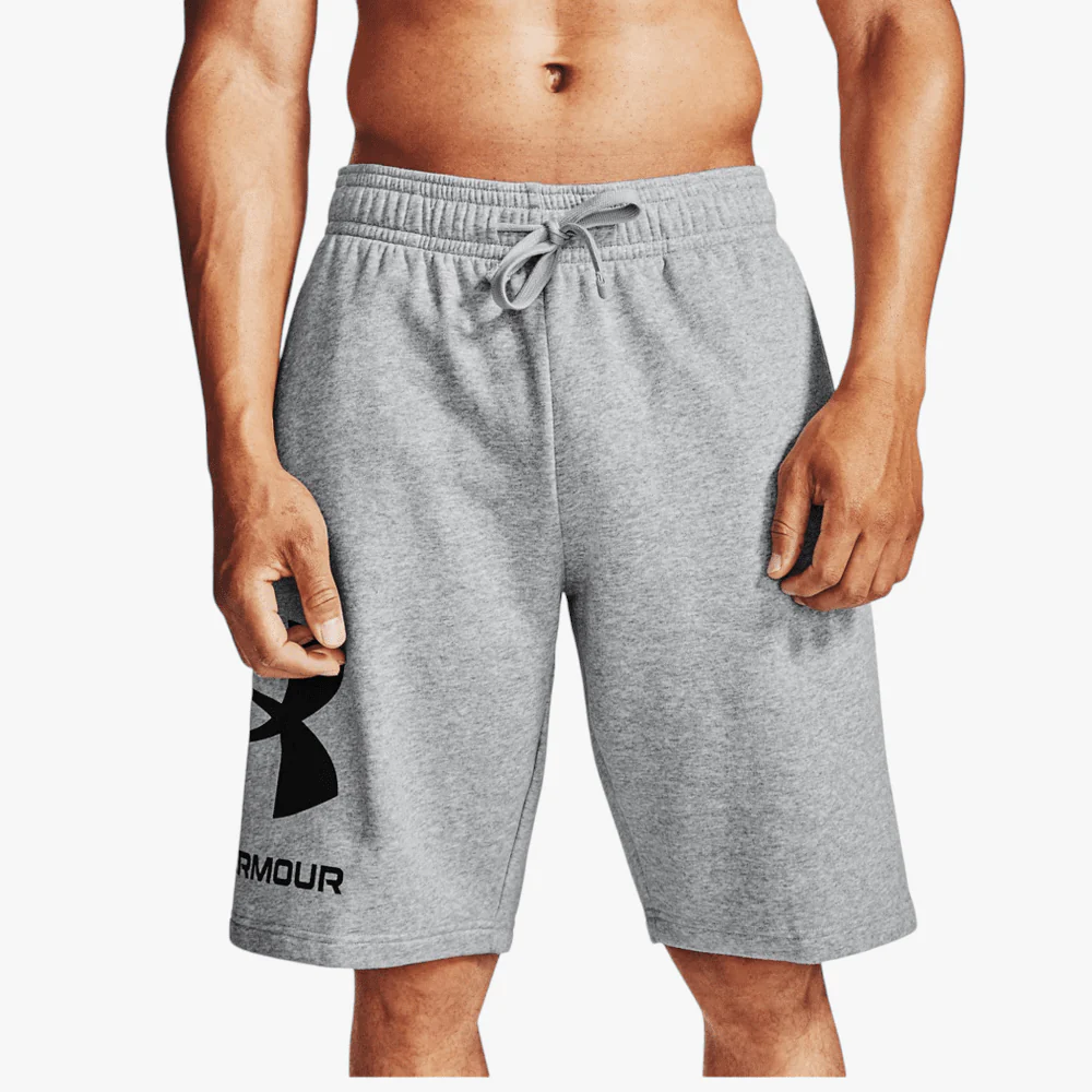 Under Armour Mens Rival Fleece Big Logo Shorts Gray