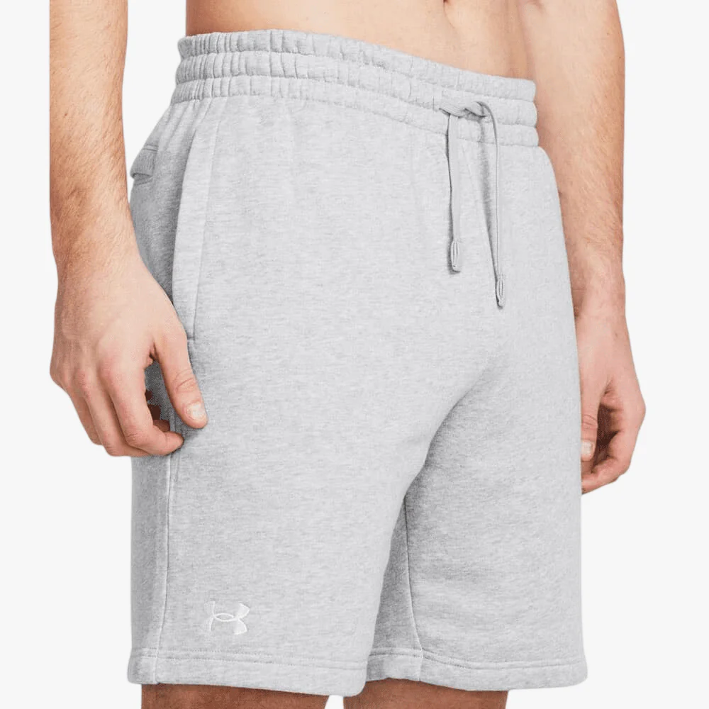 Under Armour Mens Rival Fleece Shorts Castlerock Light Grey Heather