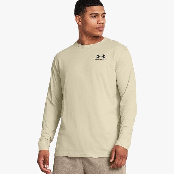 Under Armour Men's Sport style Left Chest Long Sleeve Tee 273 Beige