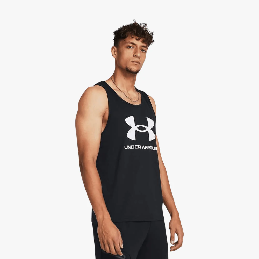 Under Armour Mens Sportstyle Logo Tank Vest 001 Black