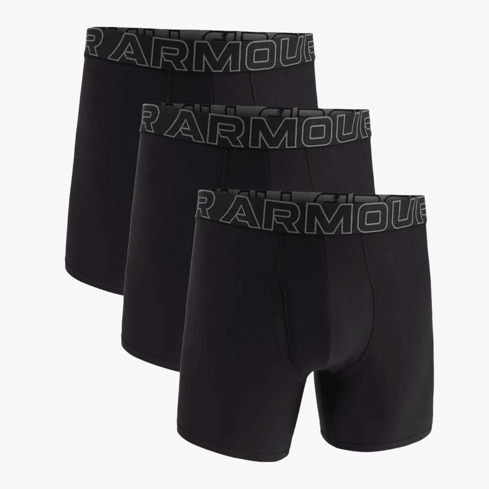 Under Armour Mens Tech 6" Print Solid Boxer Brief Print Solid 001 Black