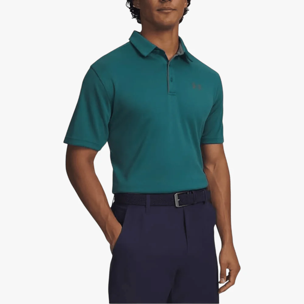 Under Armour Mens Tech Short Sleeve Golfer 338 Teal