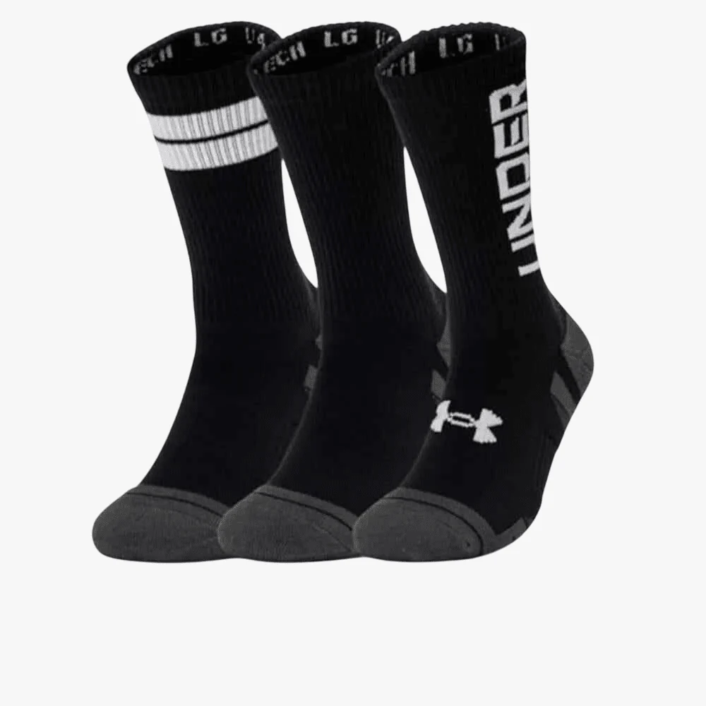 Under Armour Perf Tech Nov 3 Pack Crew Socks 002 Black