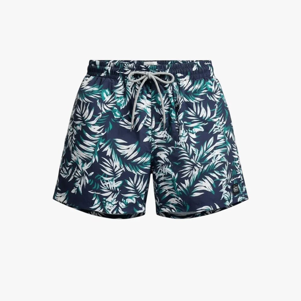 Urban Republic Mens Swim Shorts Navy Palm Print